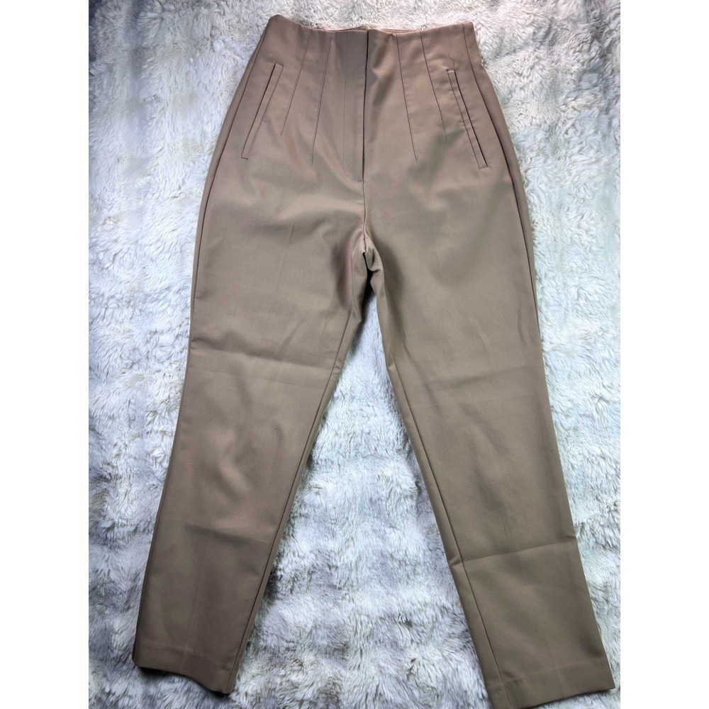 Zara Womens Tan High Waisted Tapered Dress Pants Tan 
 Camel Size Small A30